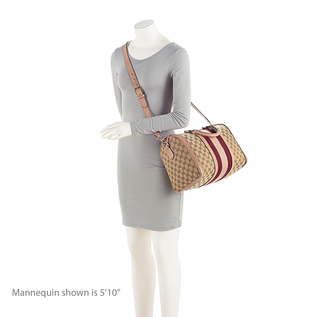 Gucci GG Canvas Vintage Web Joy Medium Boston Bag (SHF-EeCWF9)