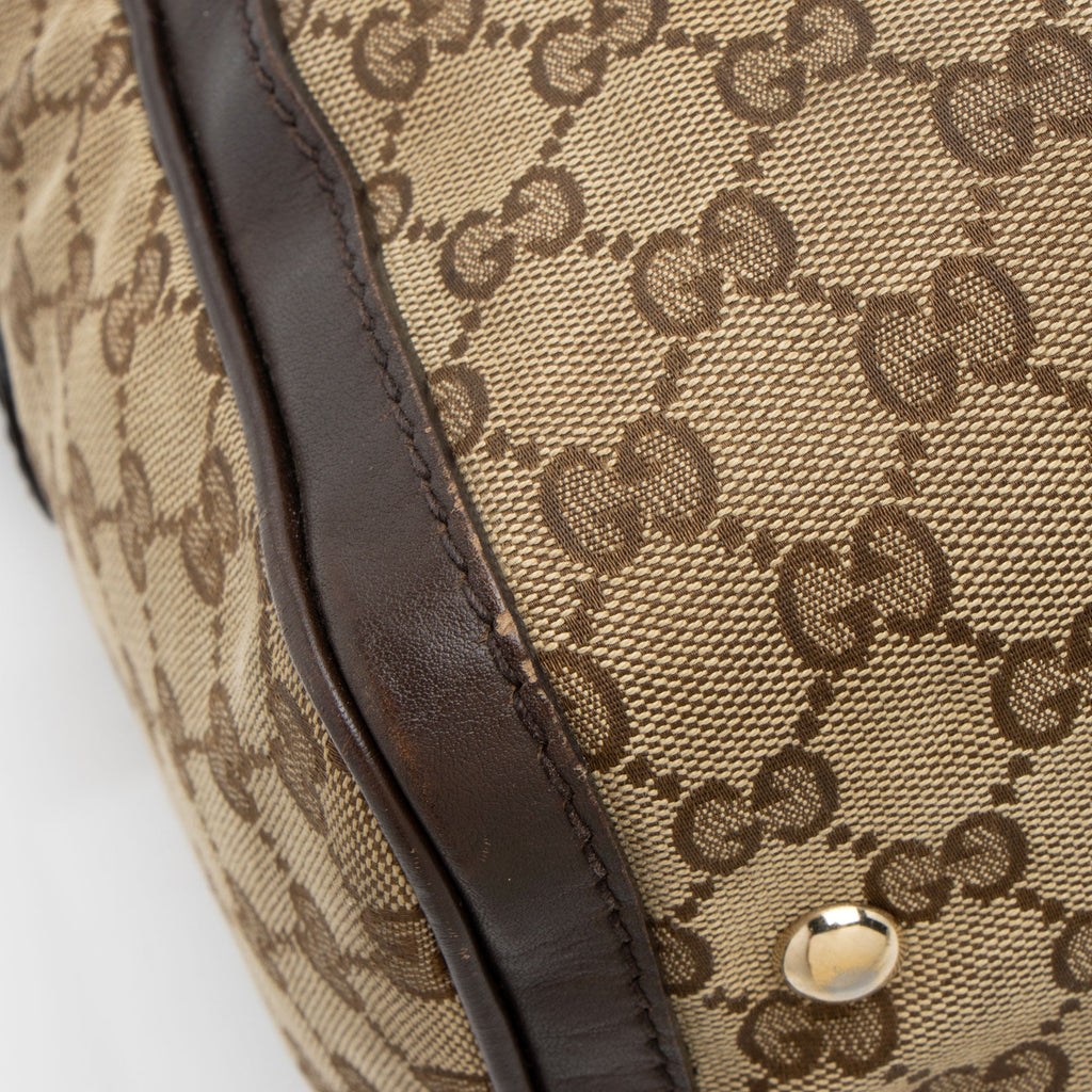 Gucci GG Canvas Vintage Web Joy Medium Boston Bag (SHF-JfdslQ)