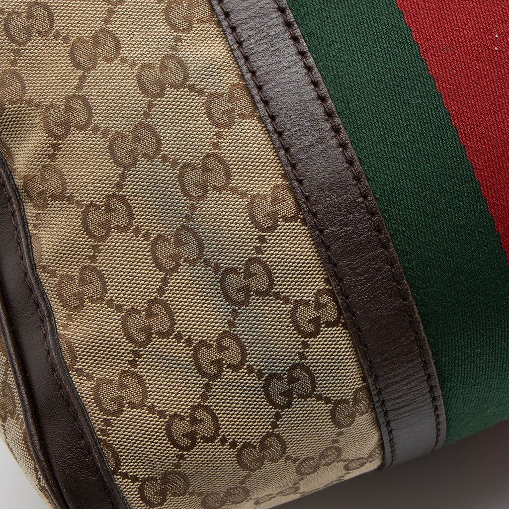 Gucci GG Canvas Vintage Web Joy Medium Boston Bag (SHF-JfdslQ)