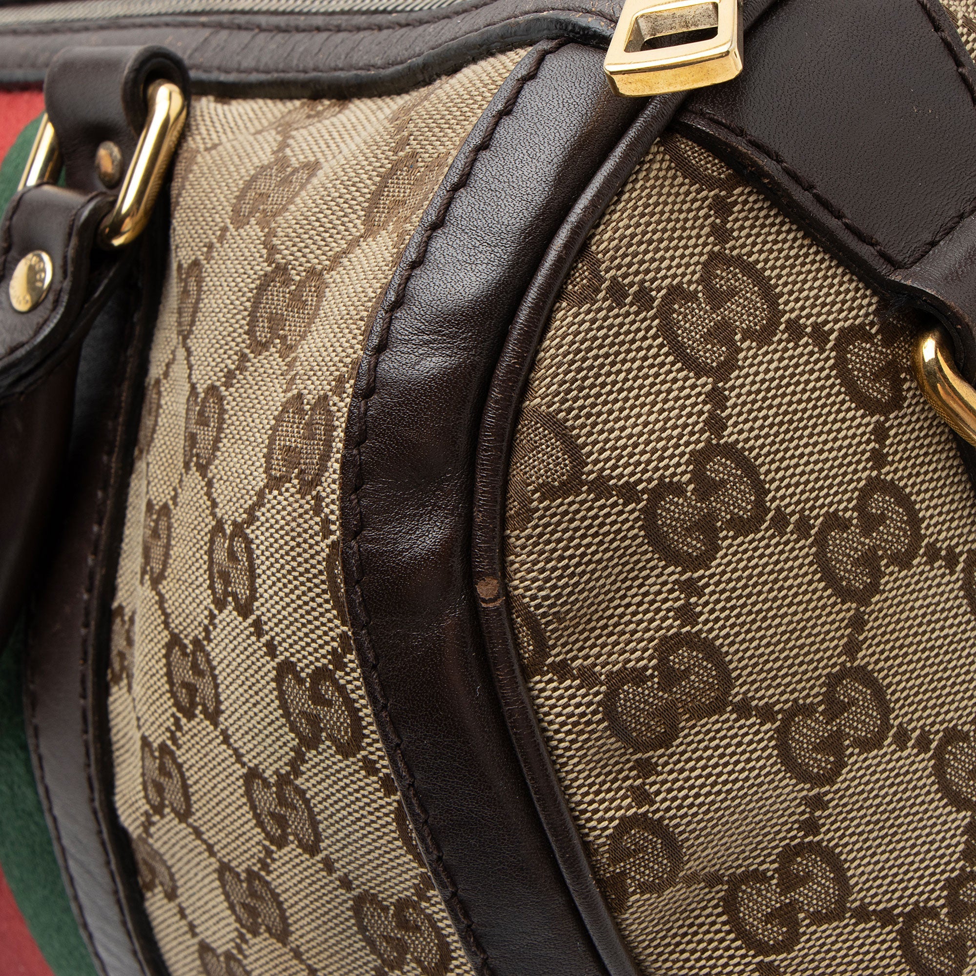 Gucci GG Canvas Vintage Web Joy Medium Boston Bag (SHF-JfdslQ)