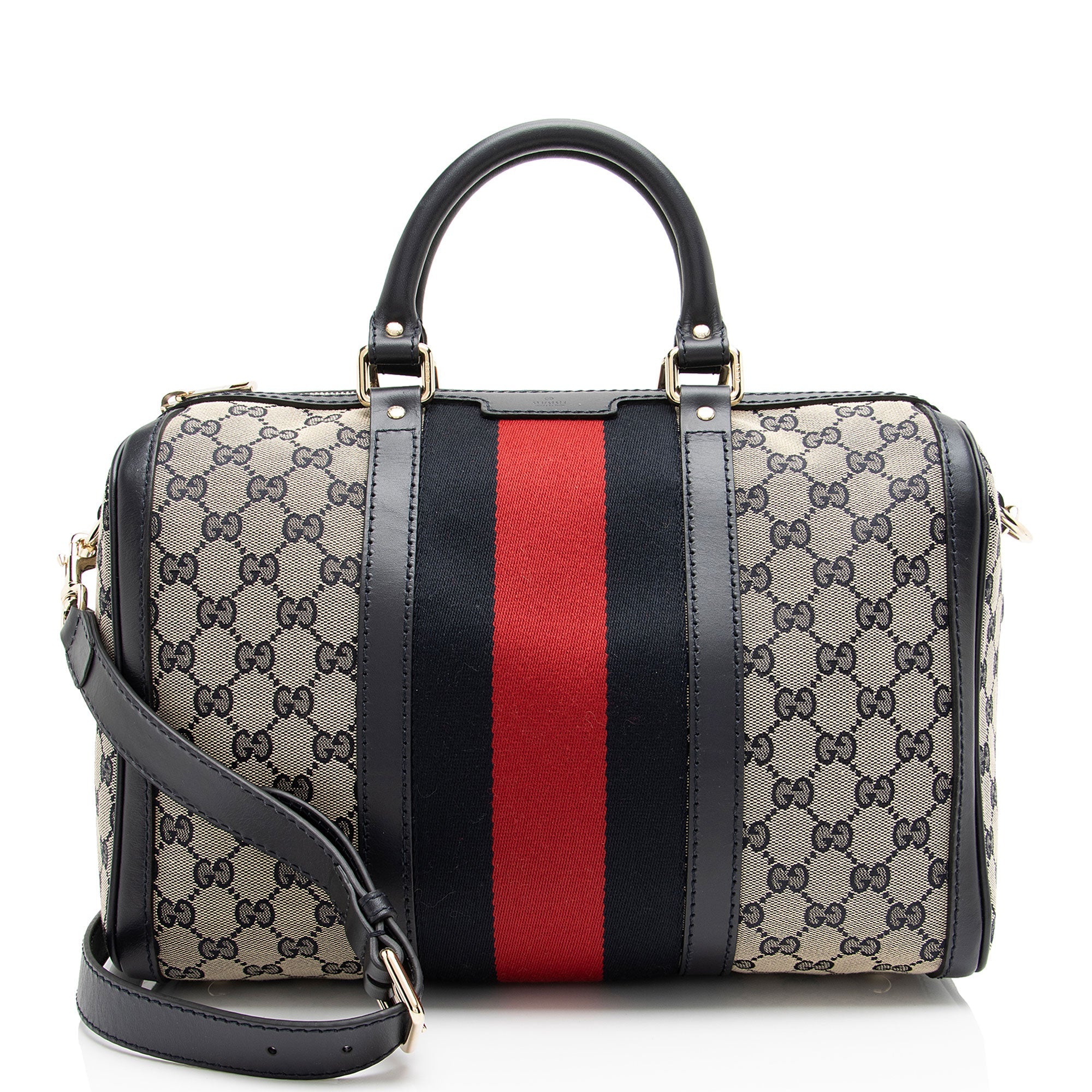 Gucci GG Canvas Vintage Web Joy Medium Boston Bag