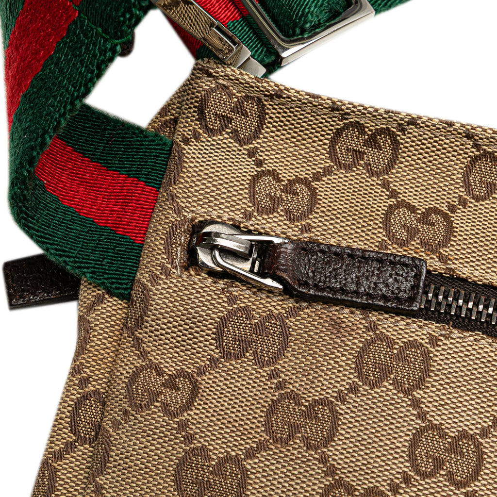 Gucci GG Canvas Web Double Pocket Belt Bag