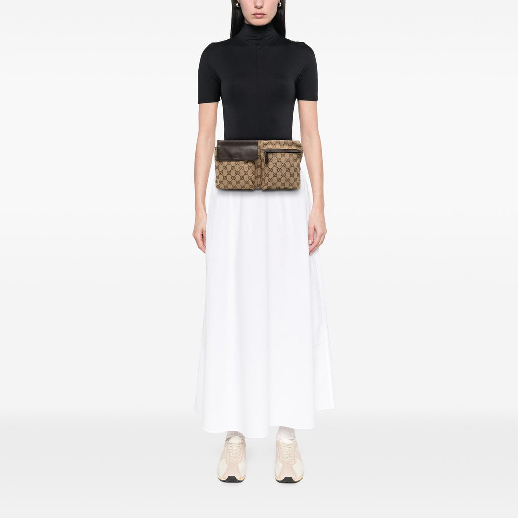 Gucci GG Canvas Web Double Pocket Belt Bag