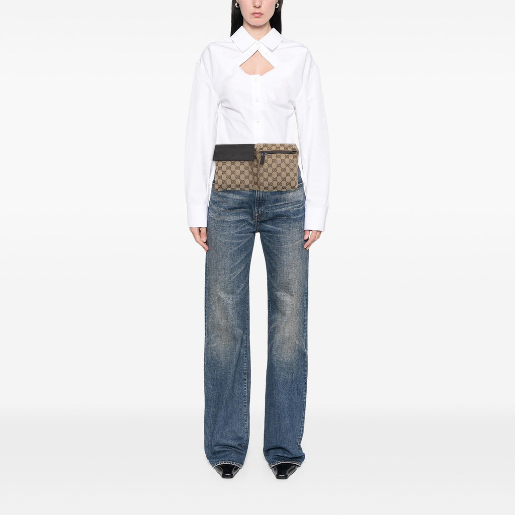 Gucci GG Canvas Web Double Pocket Belt Bag