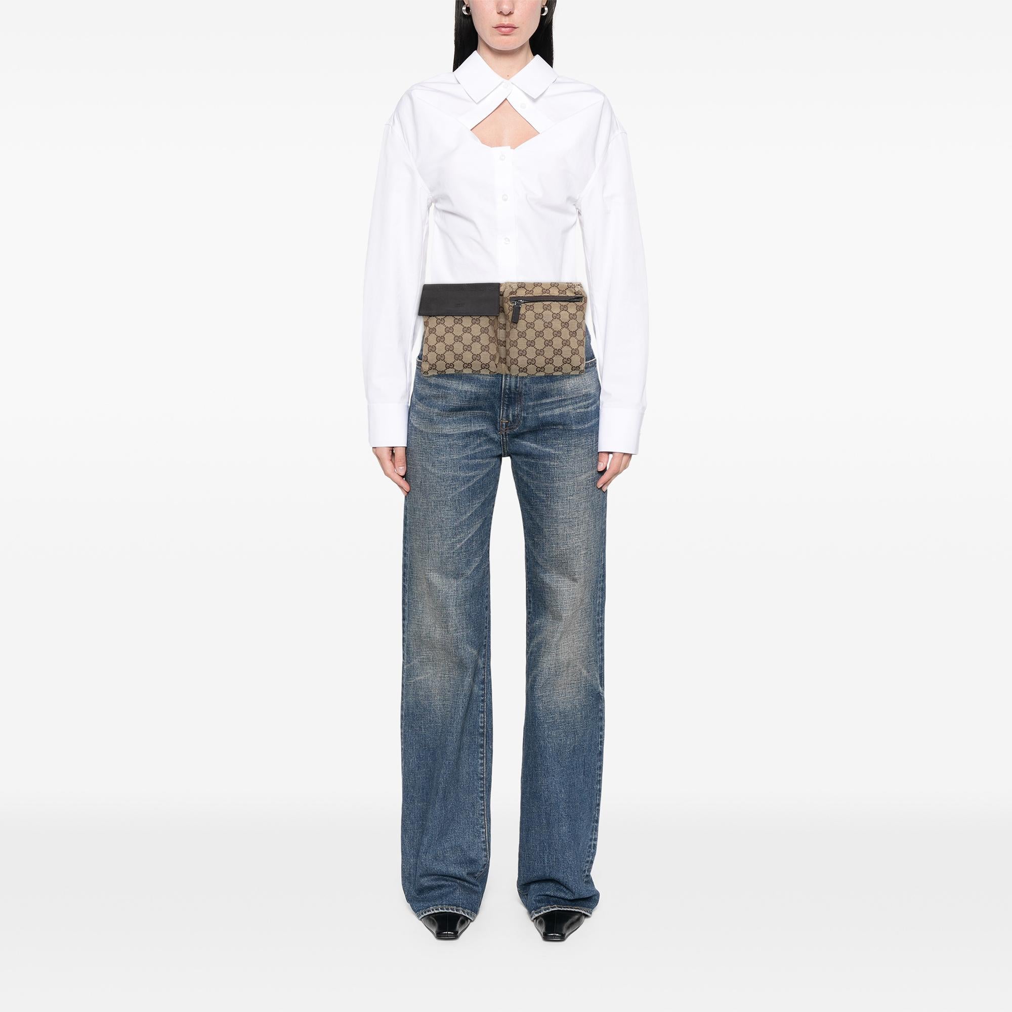 Gucci GG Canvas Web Double Pocket Belt Bag