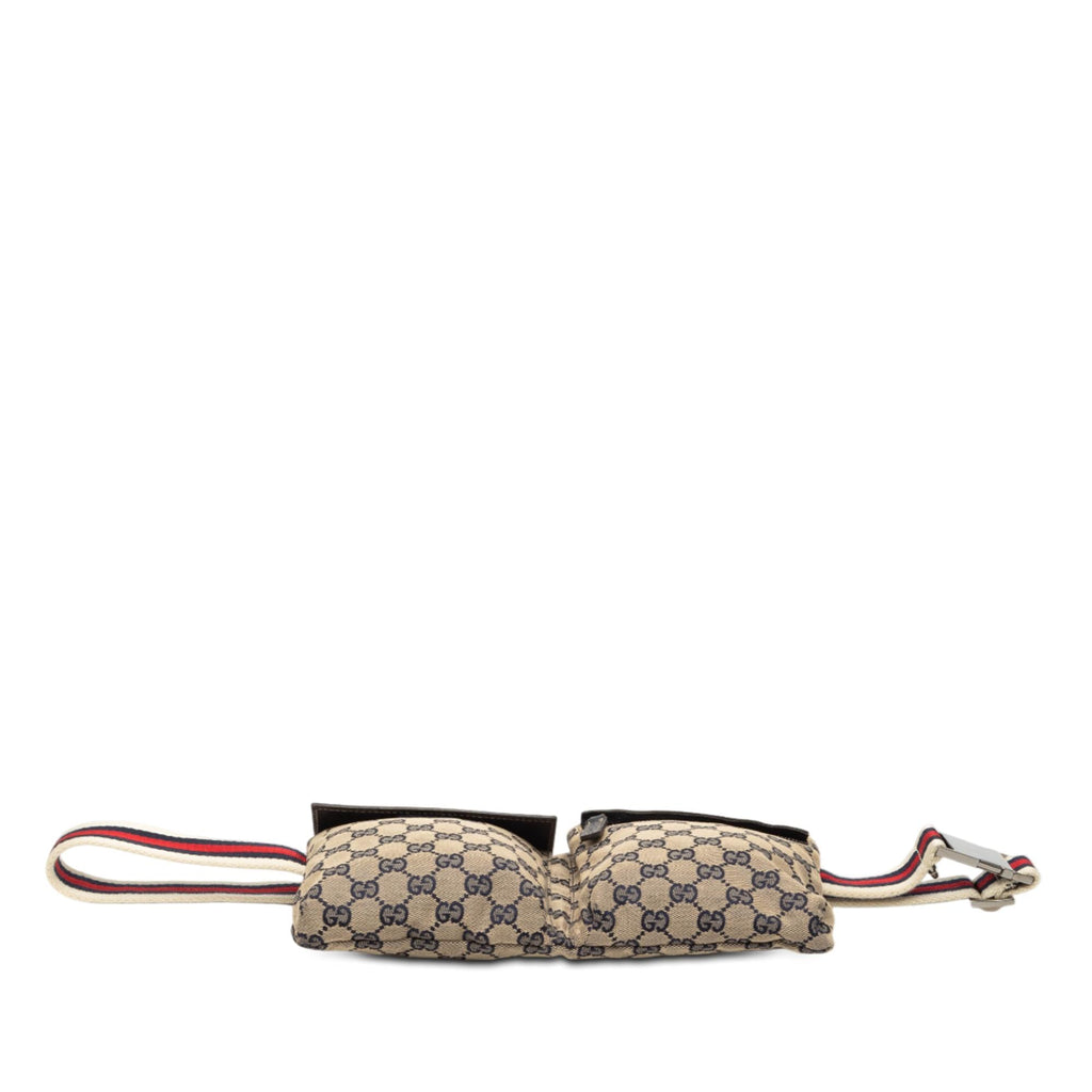 Gucci GG Canvas Web Double Pocket Belt Bag