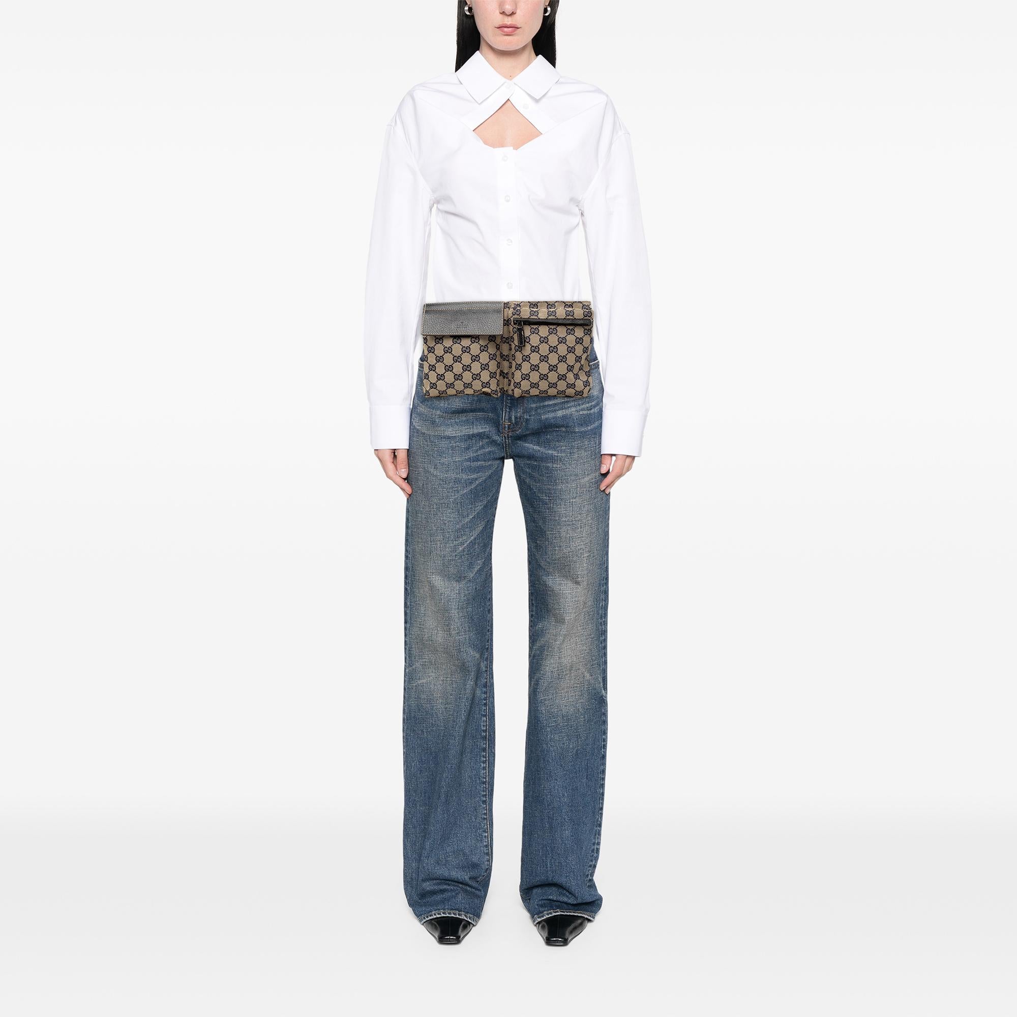 Gucci GG Canvas Web Double Pocket Belt Bag