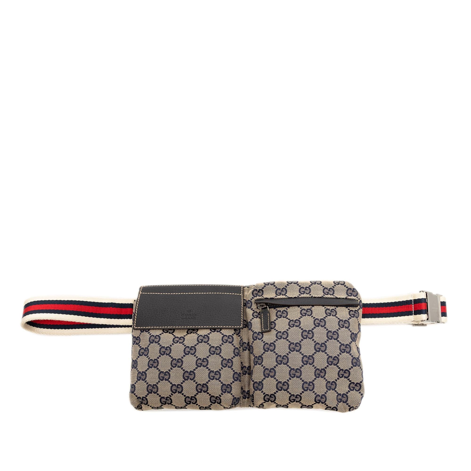 Gucci GG Canvas Web Double Pocket Belt Bag