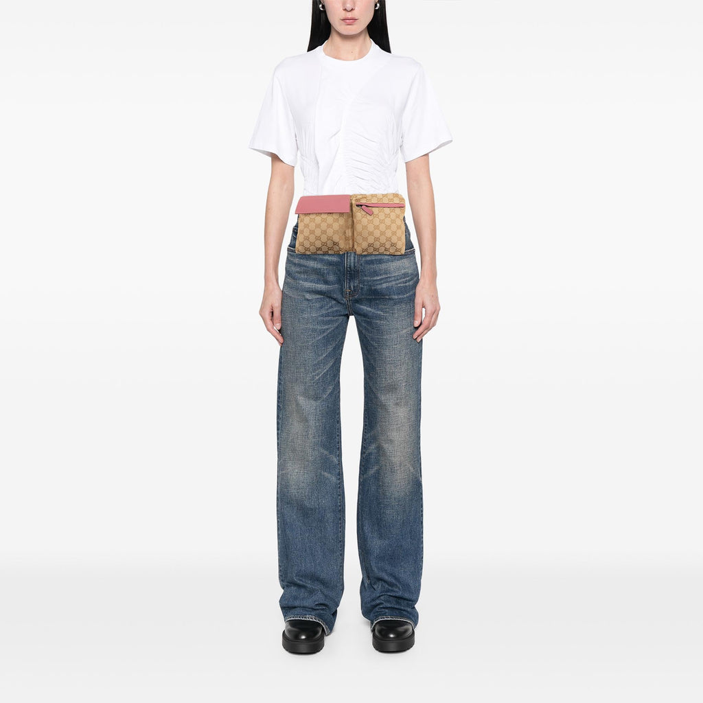 Gucci GG Canvas Web Double Pocket Belt Bag