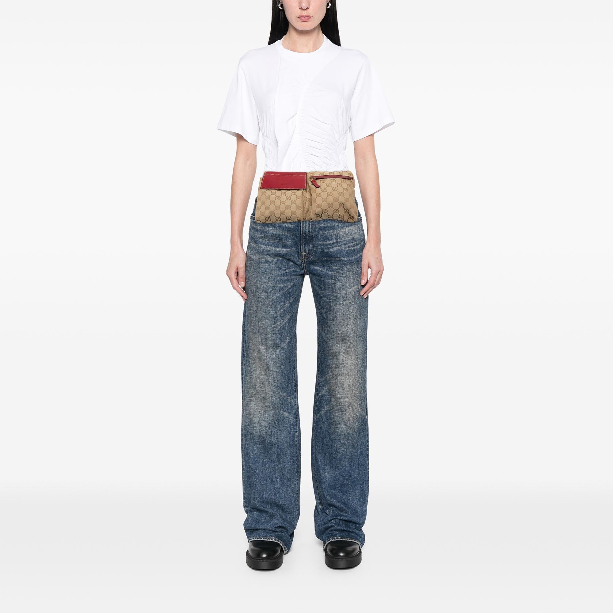 Gucci GG Canvas Web Double Pocket Belt Bag
