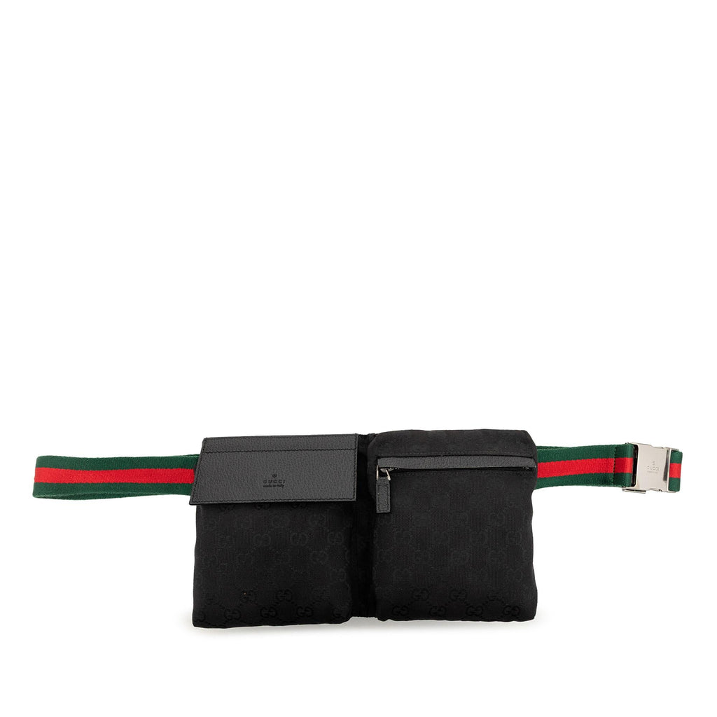 Gucci GG Canvas Web Double Pocket Belt Bag