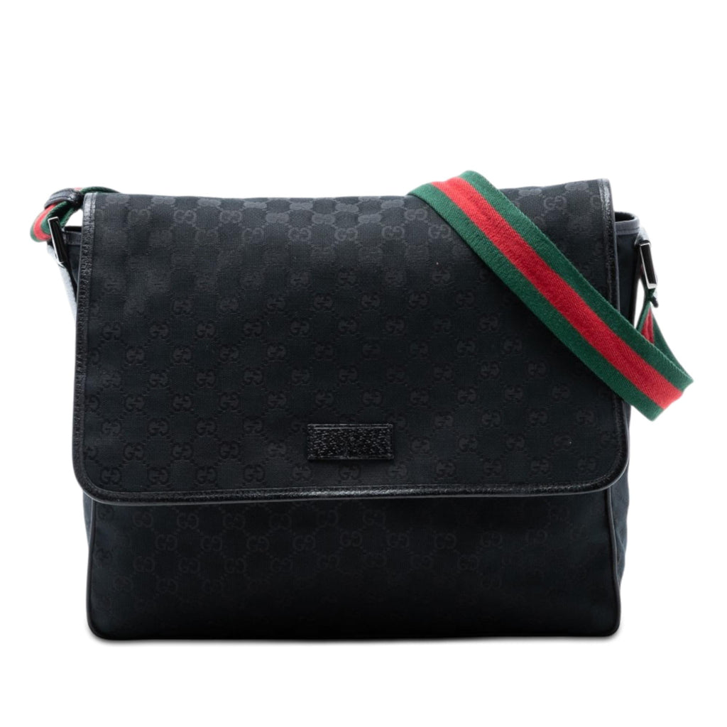 Gucci GG Canvas Web Flap Messenger Bag