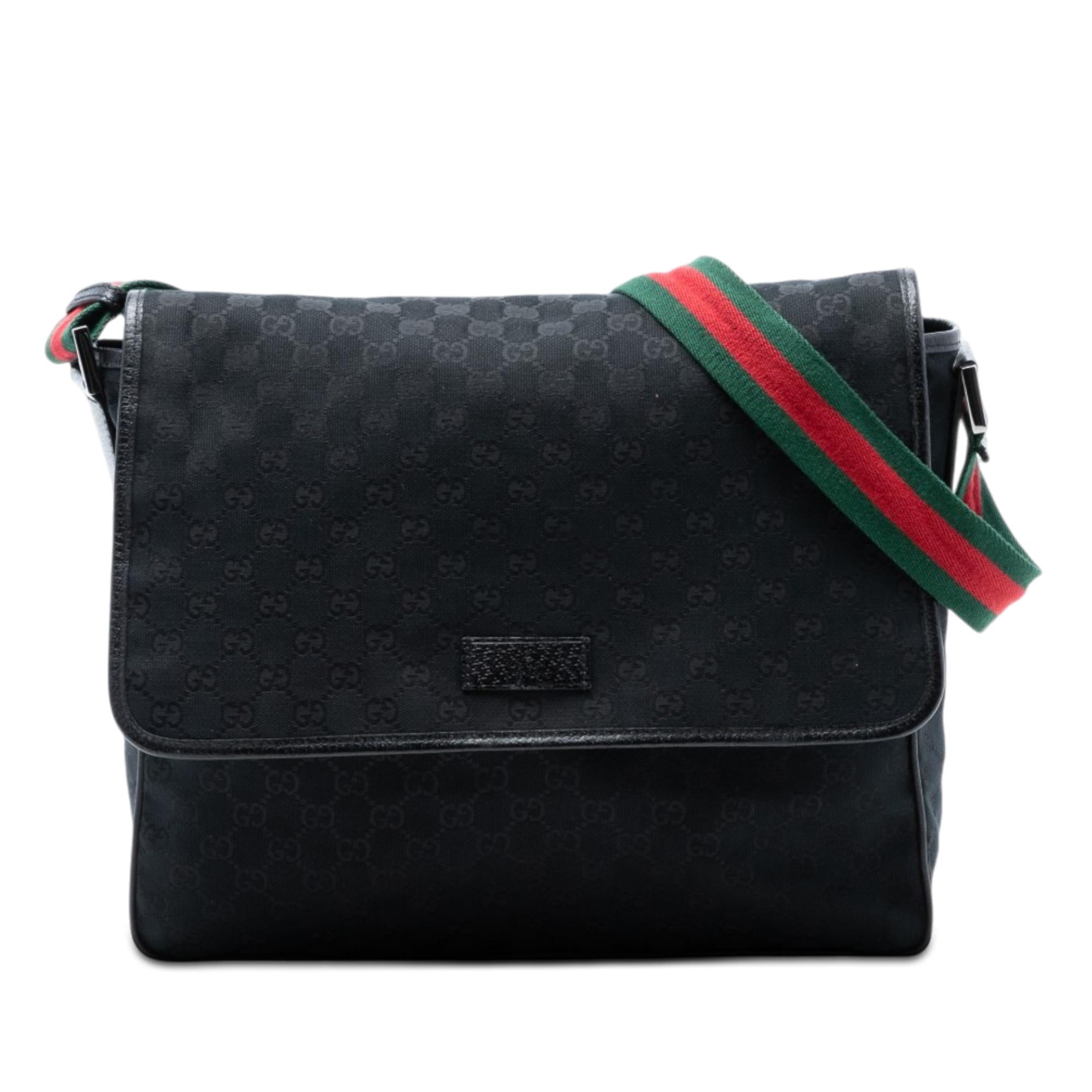 Gucci GG Canvas Web Flap Messenger Bag