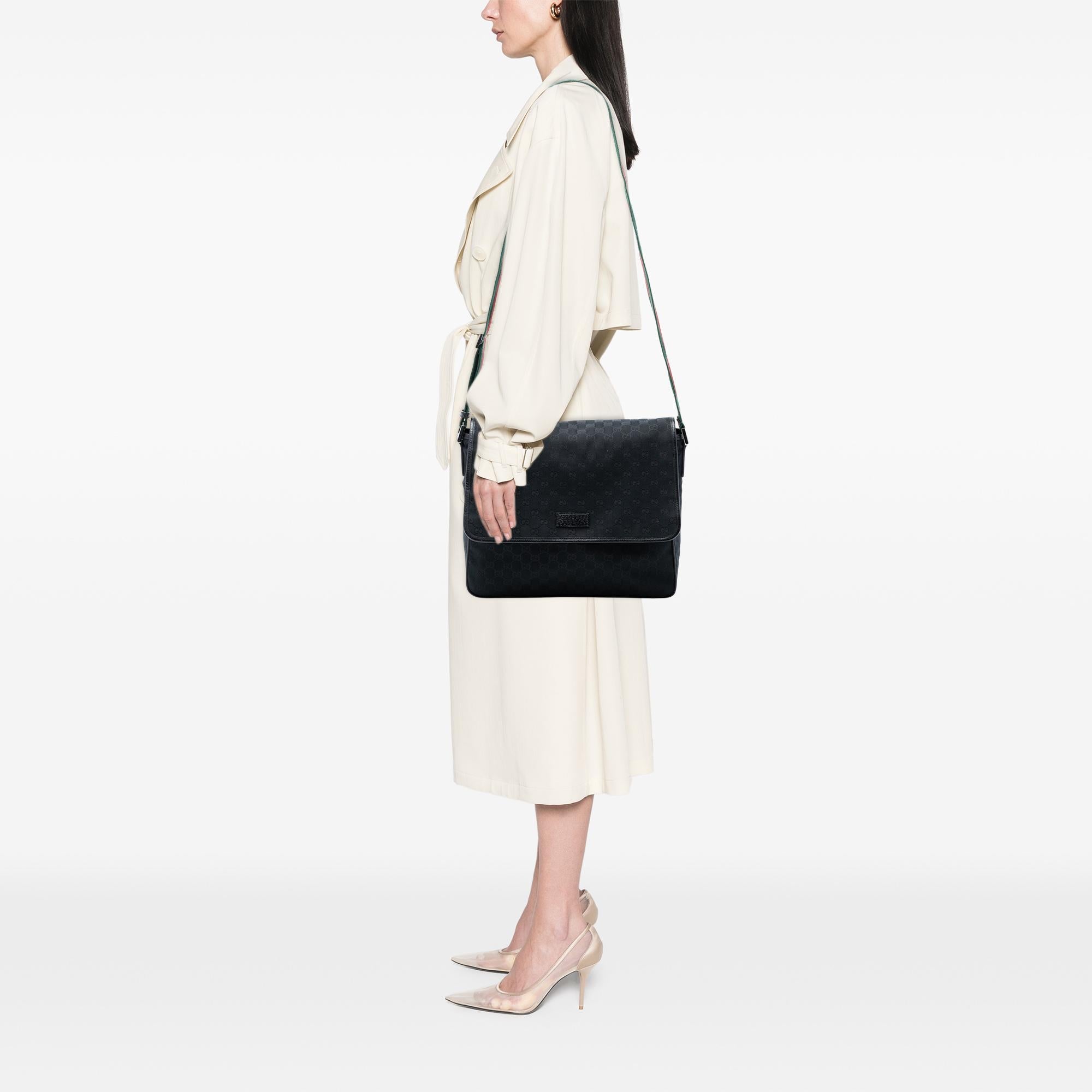 Gucci GG Canvas Web Flap Messenger Bag