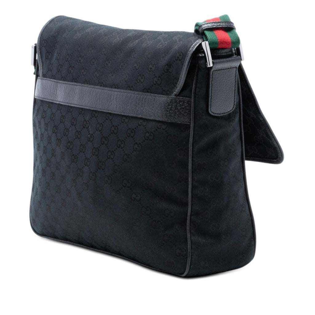 Gucci GG Canvas Web Flap Messenger Bag