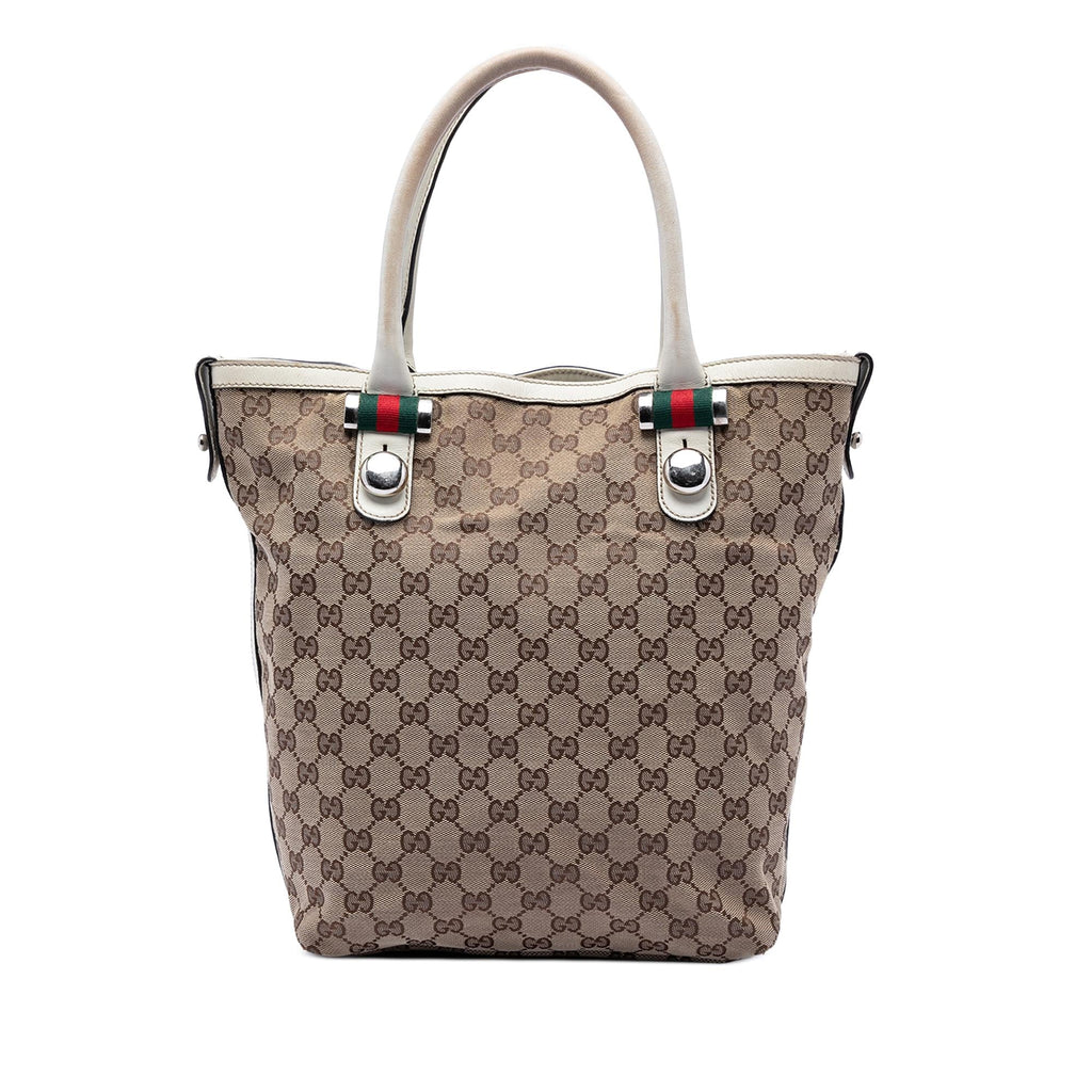Gucci GG Canvas Web Match Ball Tote