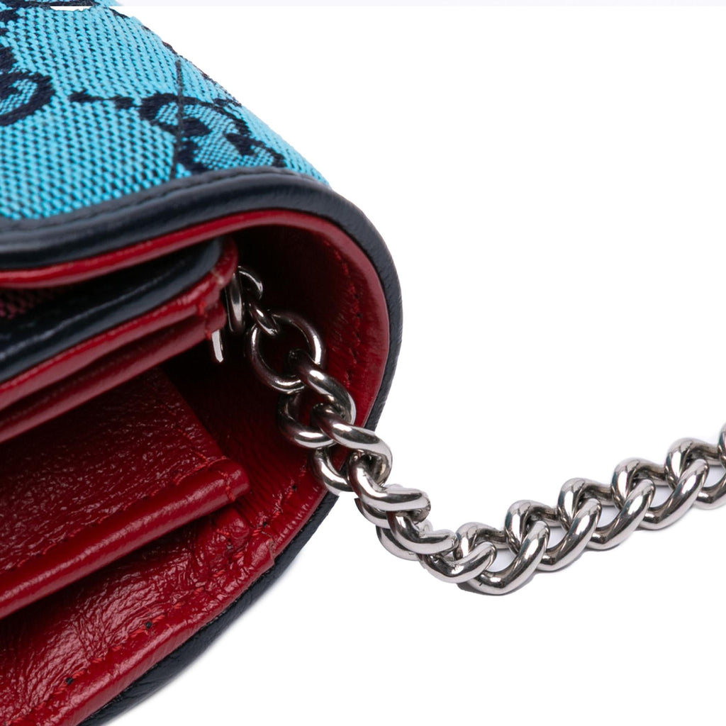 Gucci GG Marmont Matelasse Diagonal Canvas Chain Wallet