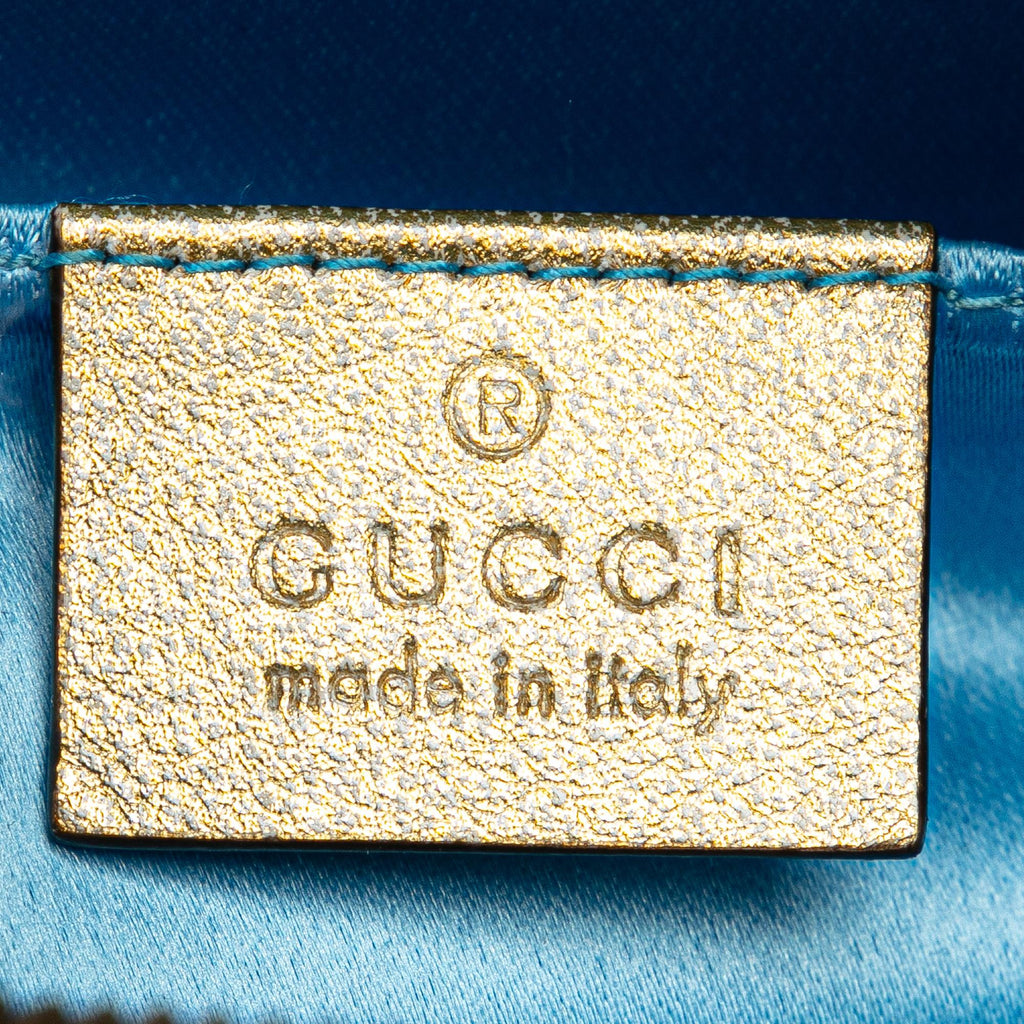 Gucci GG Marmont Matelasse Metallic Bicolor Leather Belt Bag
