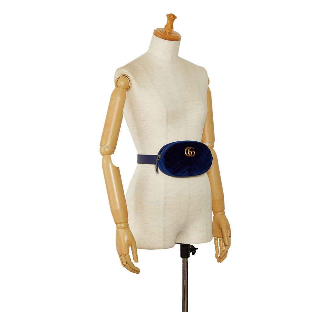 Gucci GG Marmont Matelasse Velvet Belt Bag (SHG-U1En1f)