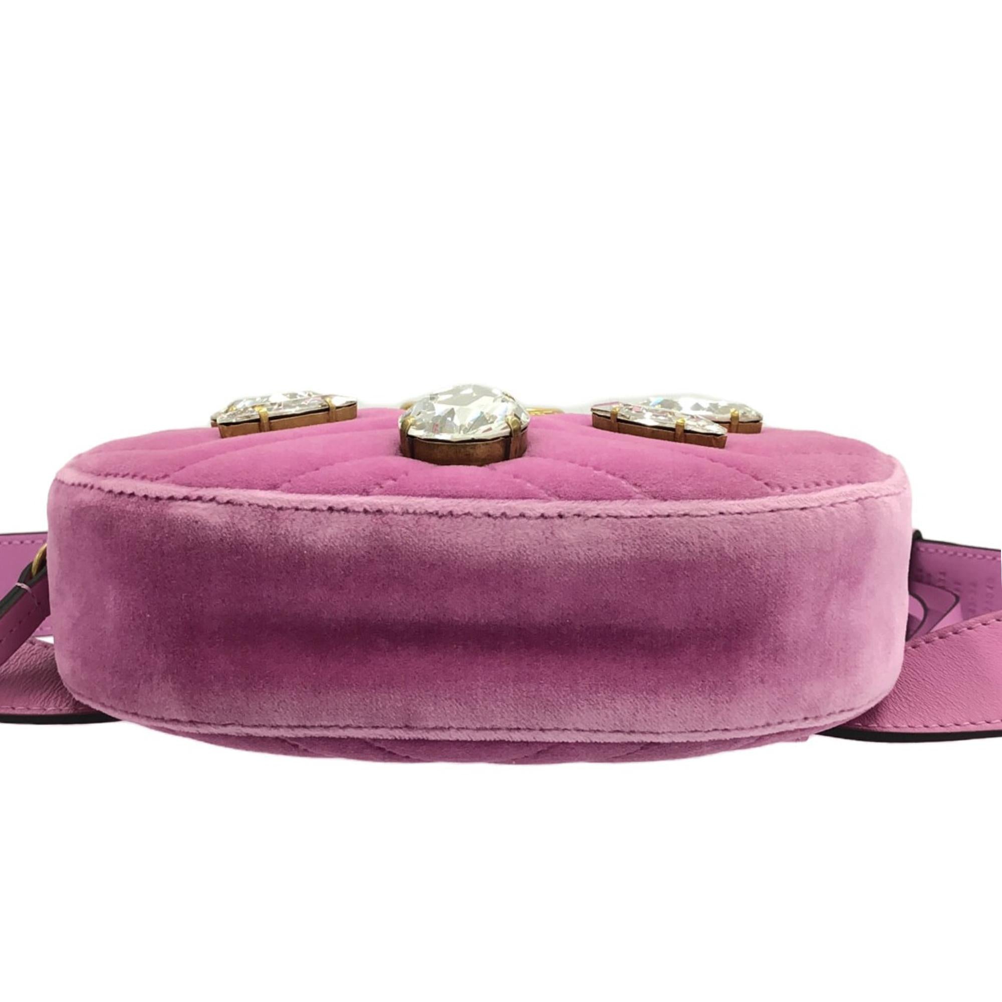 Gucci GG Marmont Velvet Crystal Belt Bag (SHG-IgDIJp)