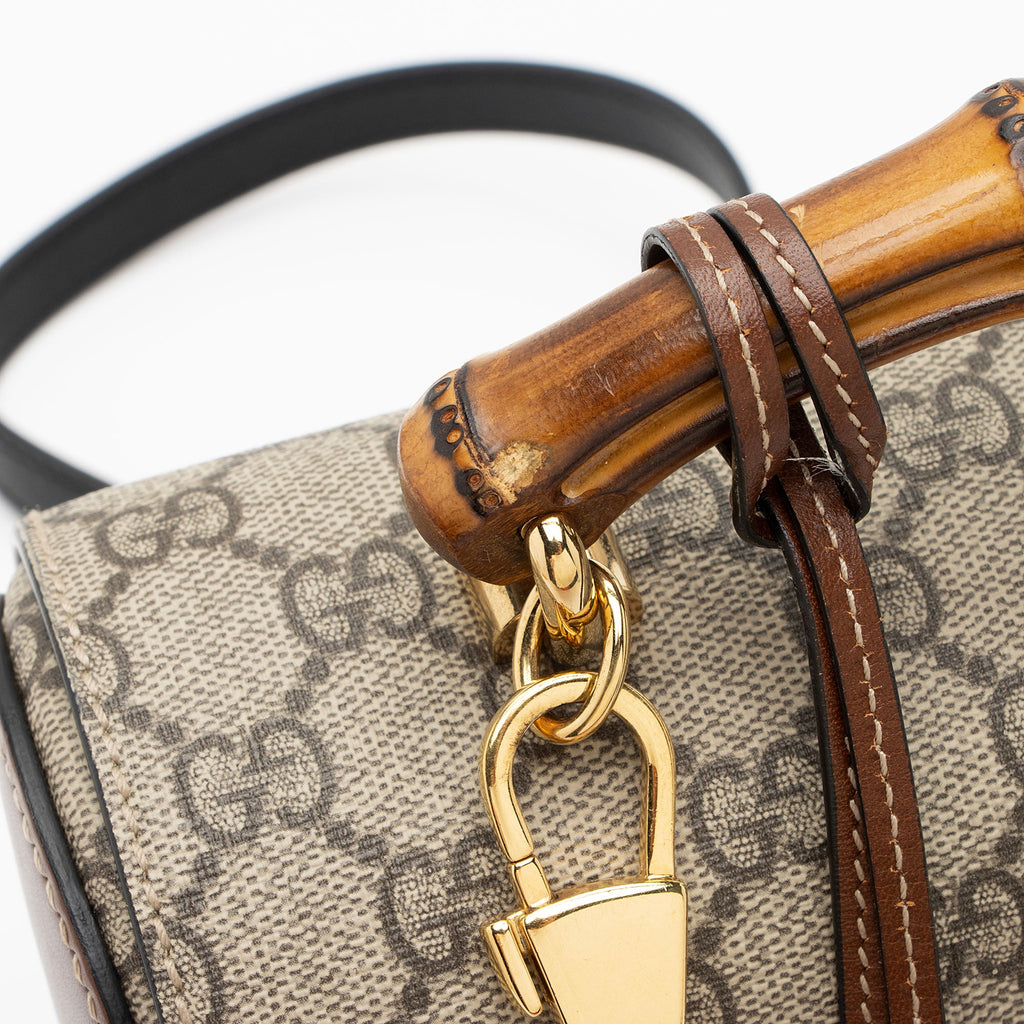 Gucci GG Supreme Bamboo Padlock Top Handle