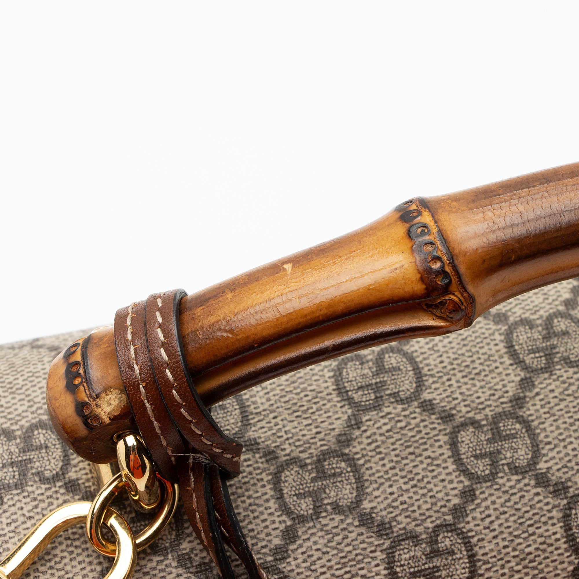 Gucci GG Supreme Bamboo Padlock Top Handle