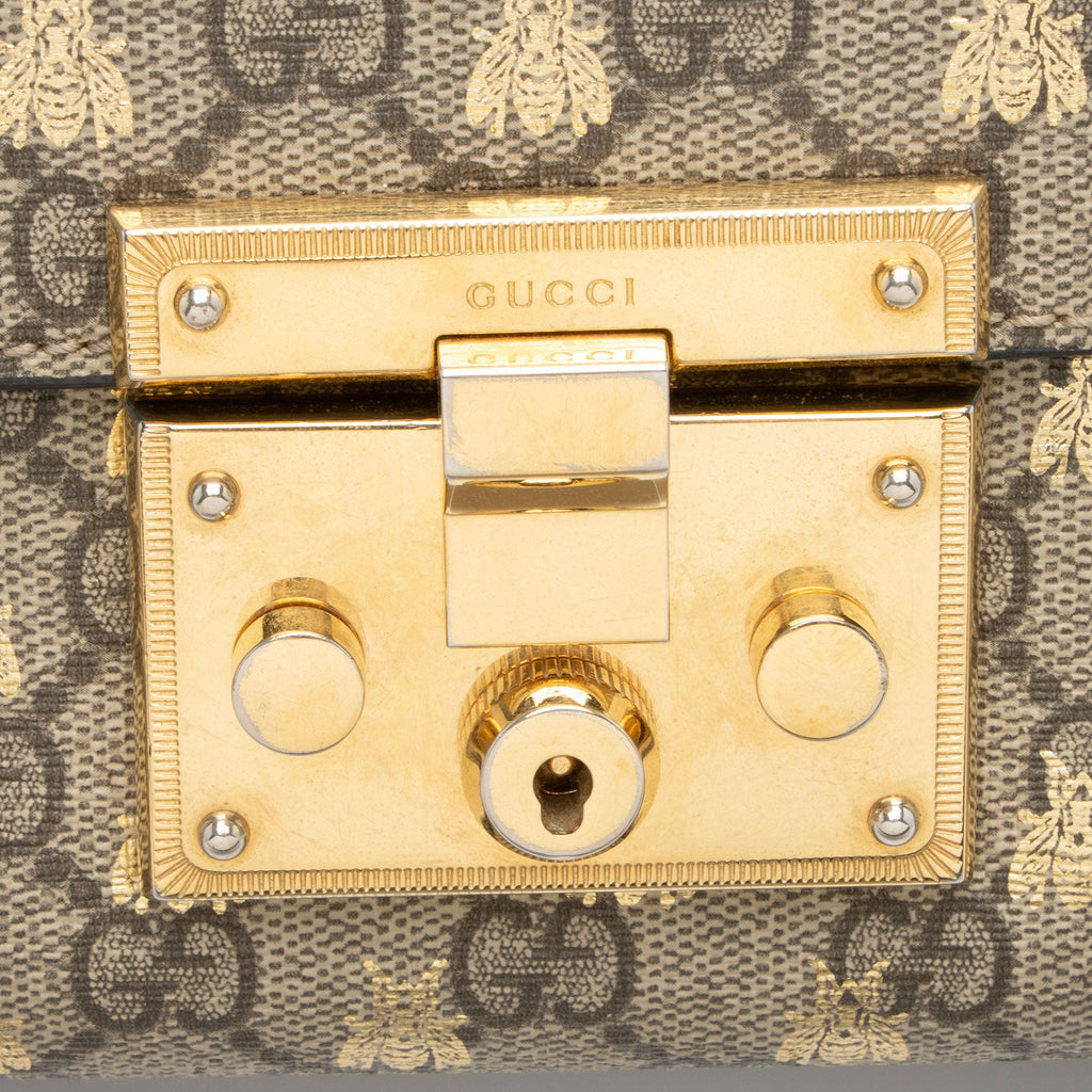 Gucci GG Supreme Bee Padlock Small Shoulder Bag