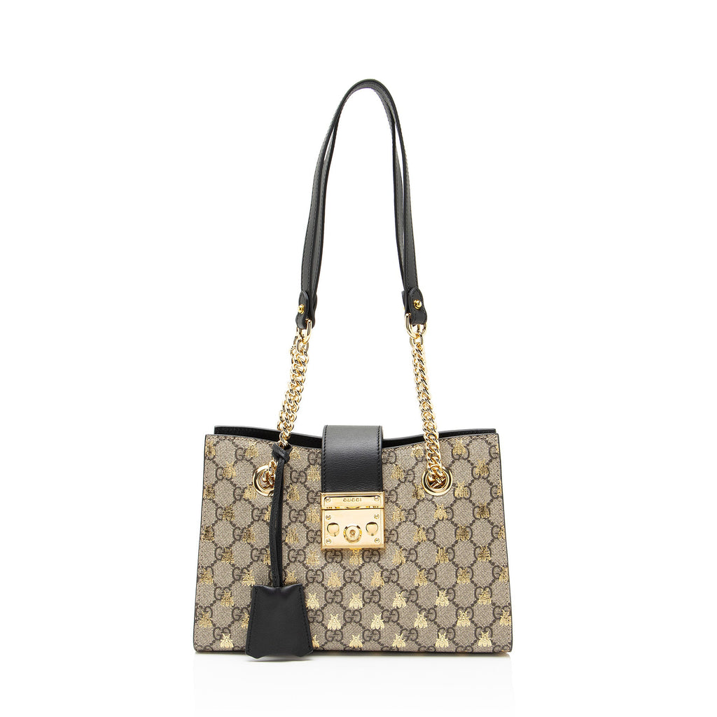 Gucci GG Supreme Bees Padlock Small Tote