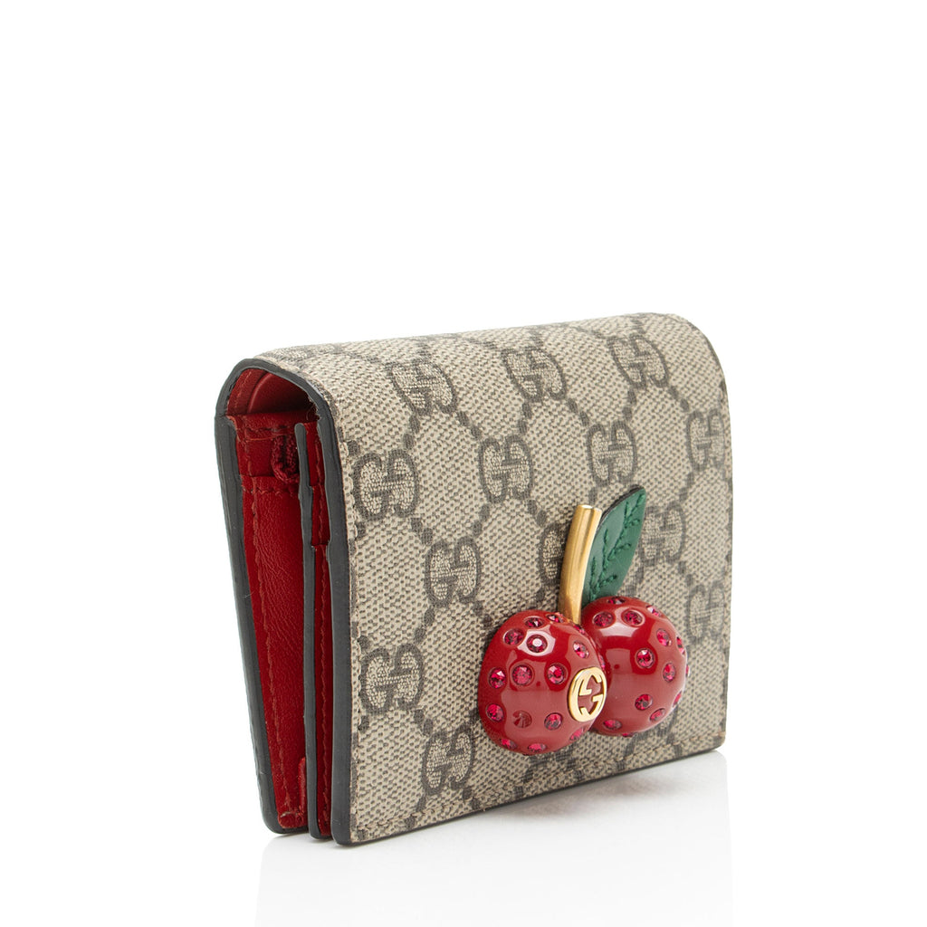 Gucci GG Supreme Cherry Compact Wallet