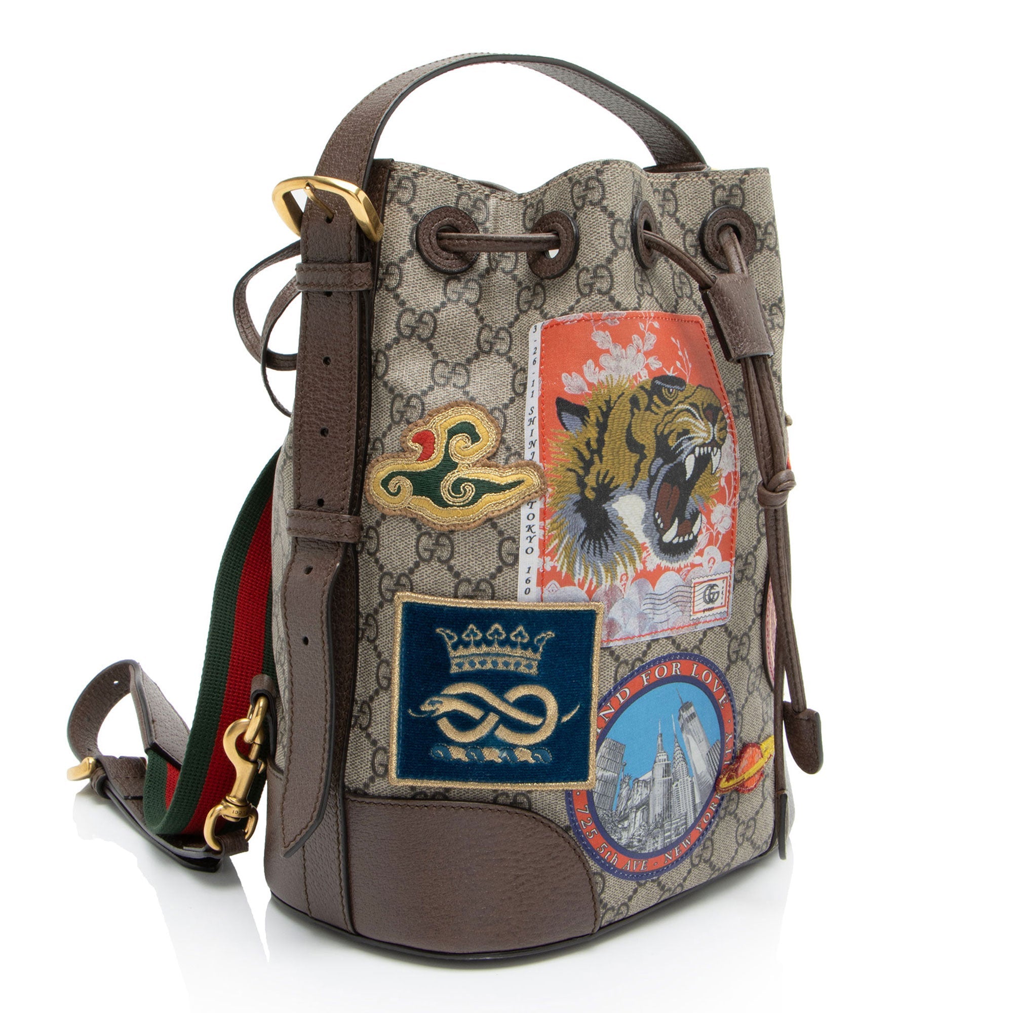 Gucci GG Supreme Courrier Drawstring Sling Bag