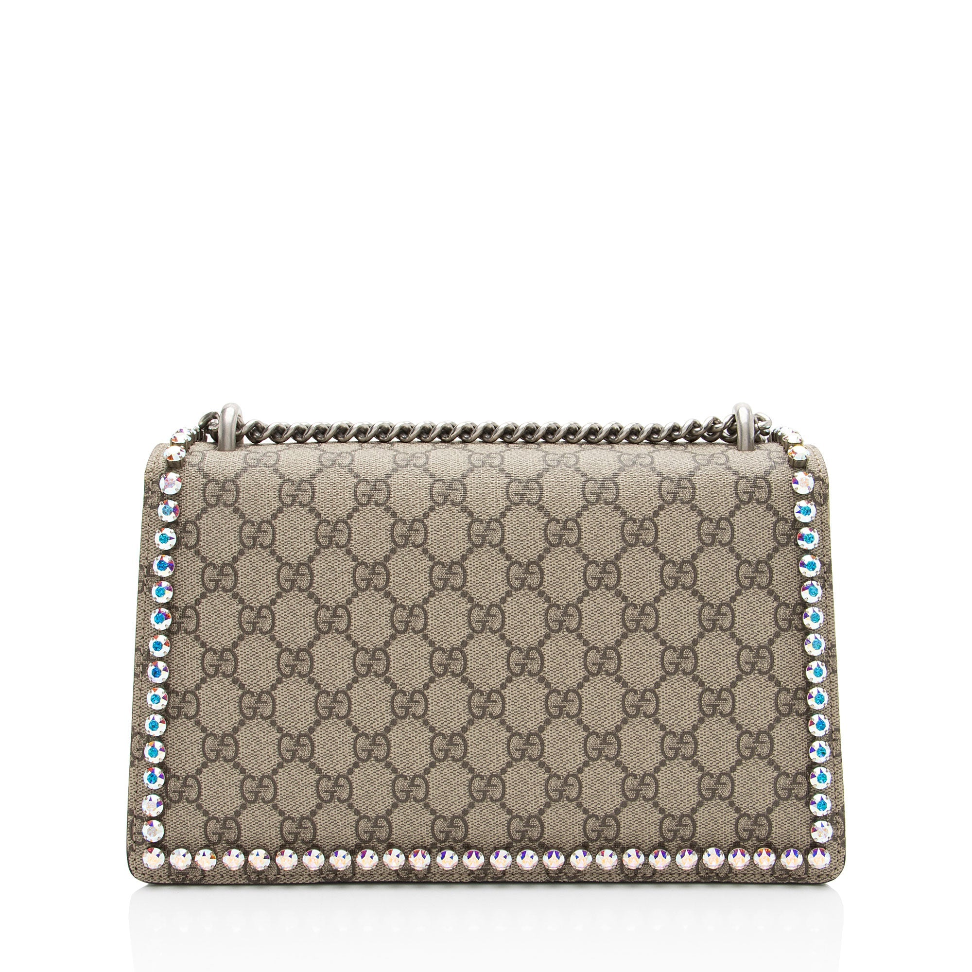 Gucci GG Supreme Crystal Studded Dionysus Medium Shoulder Bag
