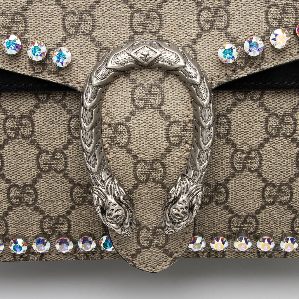 Gucci GG Supreme Crystal Studded Dionysus Medium Shoulder Bag