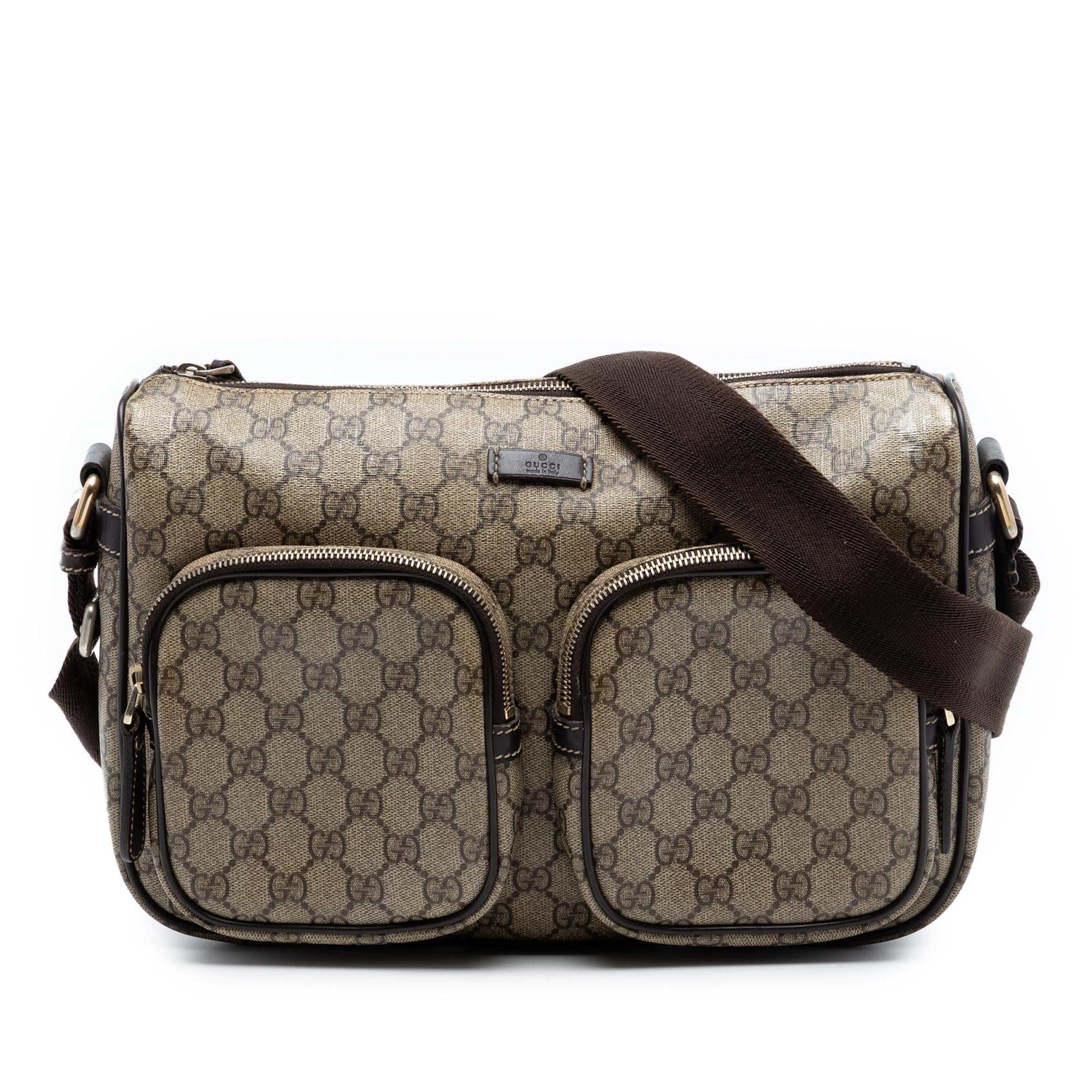 Gucci GG Supreme Double Pocket Crossbody