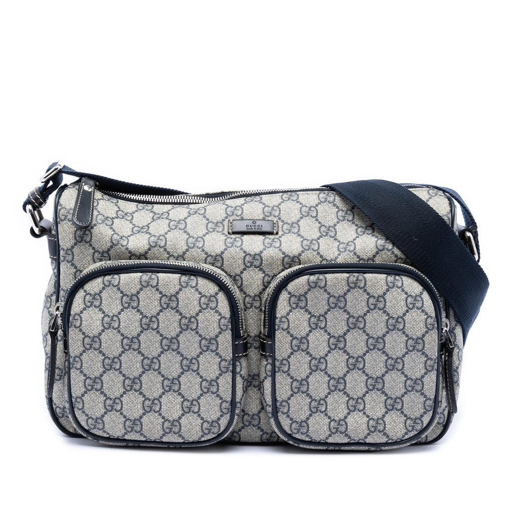 Gucci GG Supreme Double Pocket Crossbody