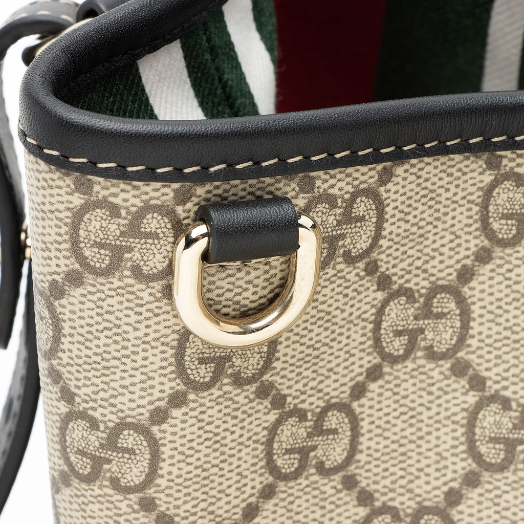 Gucci GG Supreme Emblem Small Bucket Bag