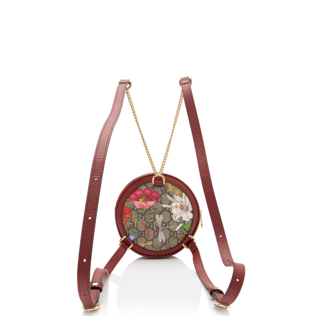 Gucci GG Supreme Flora Ophidia Round Mini Backpack