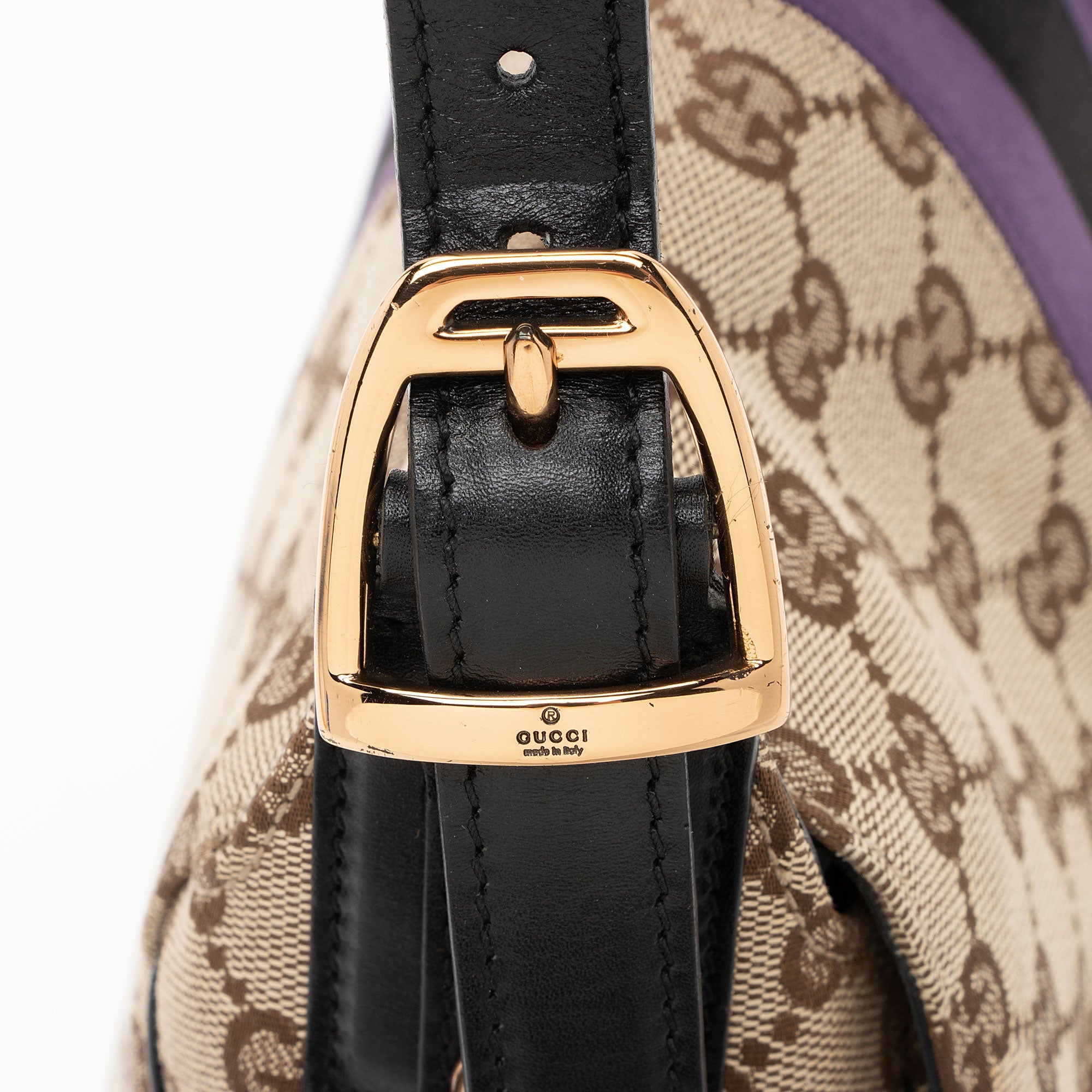 Gucci GG Supreme Horsebit Web Flap Bag (SHF-dZLqw3)