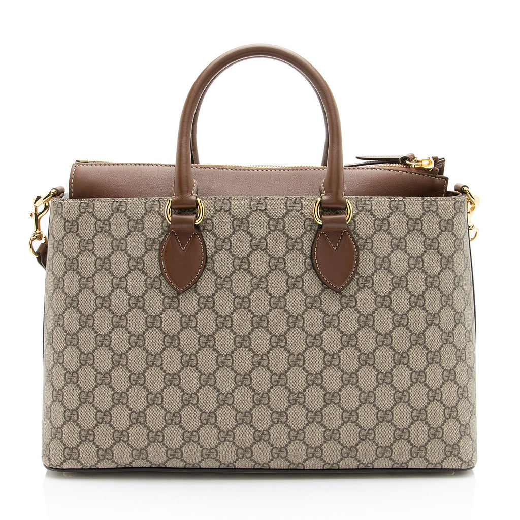 Gucci GG Supreme Large Zip Top Tote