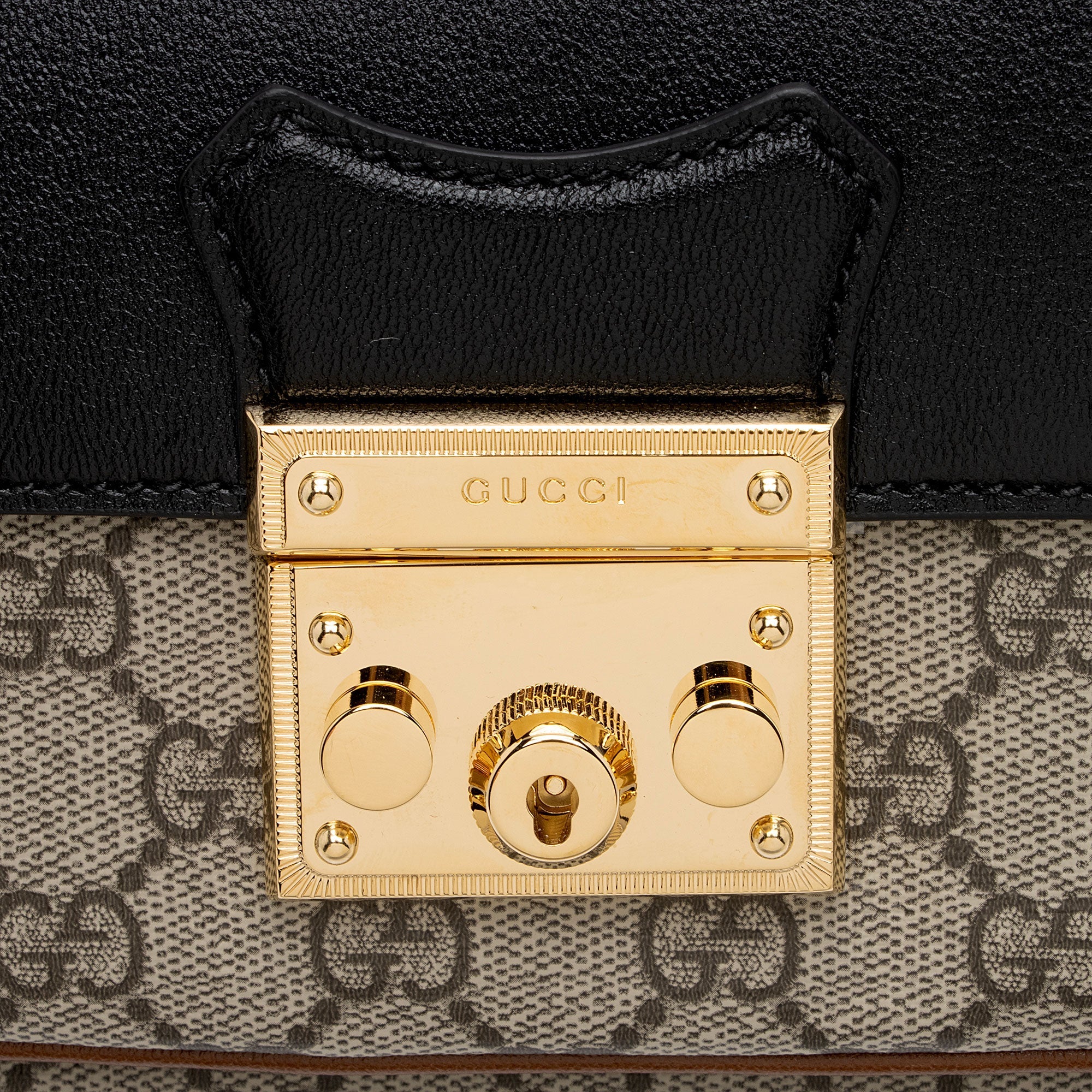 Gucci GG Supreme Leather Padlock Mini Crossbody Bag (SHF-xCSti7)