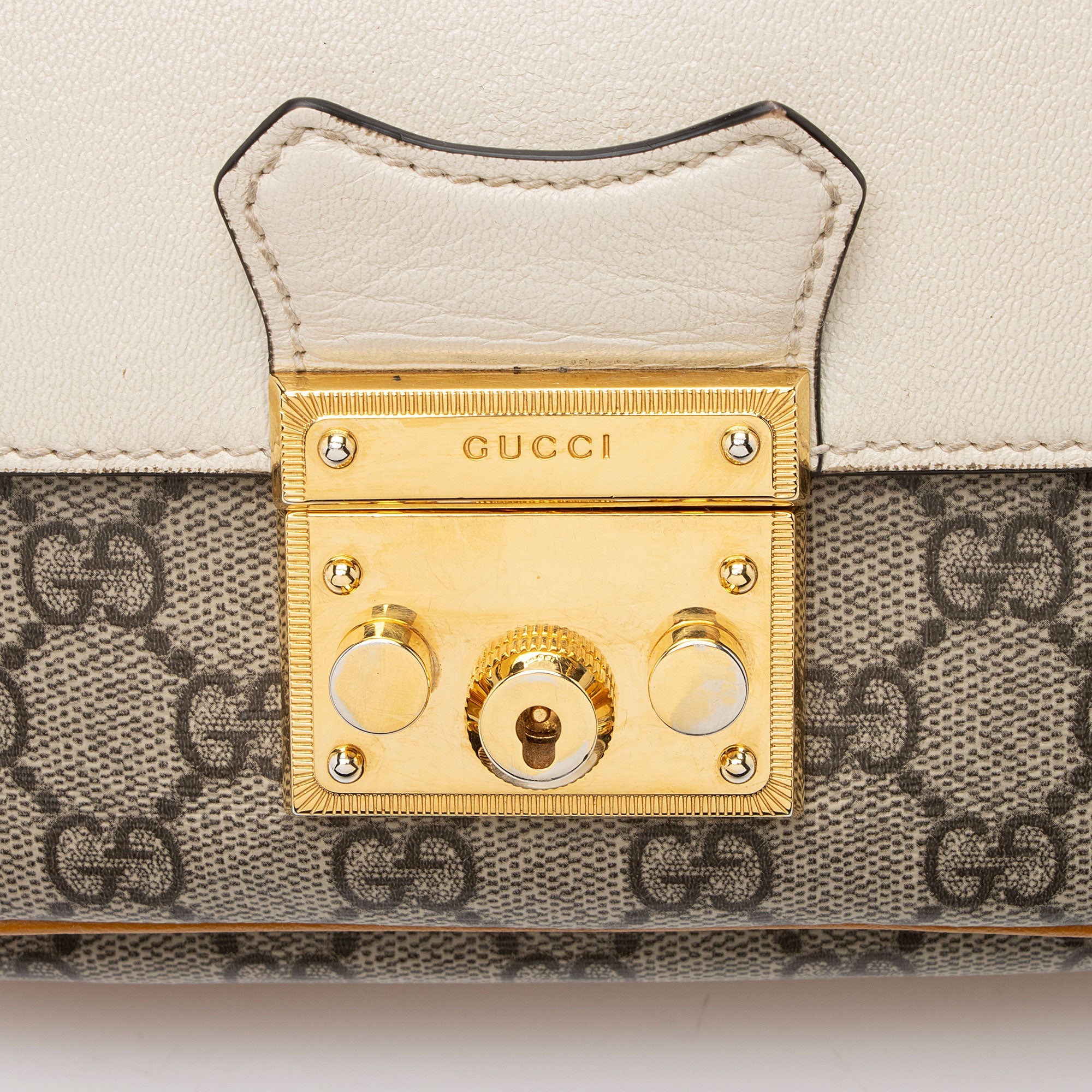 Gucci GG Supreme Leather Padlock Mini Crossbody