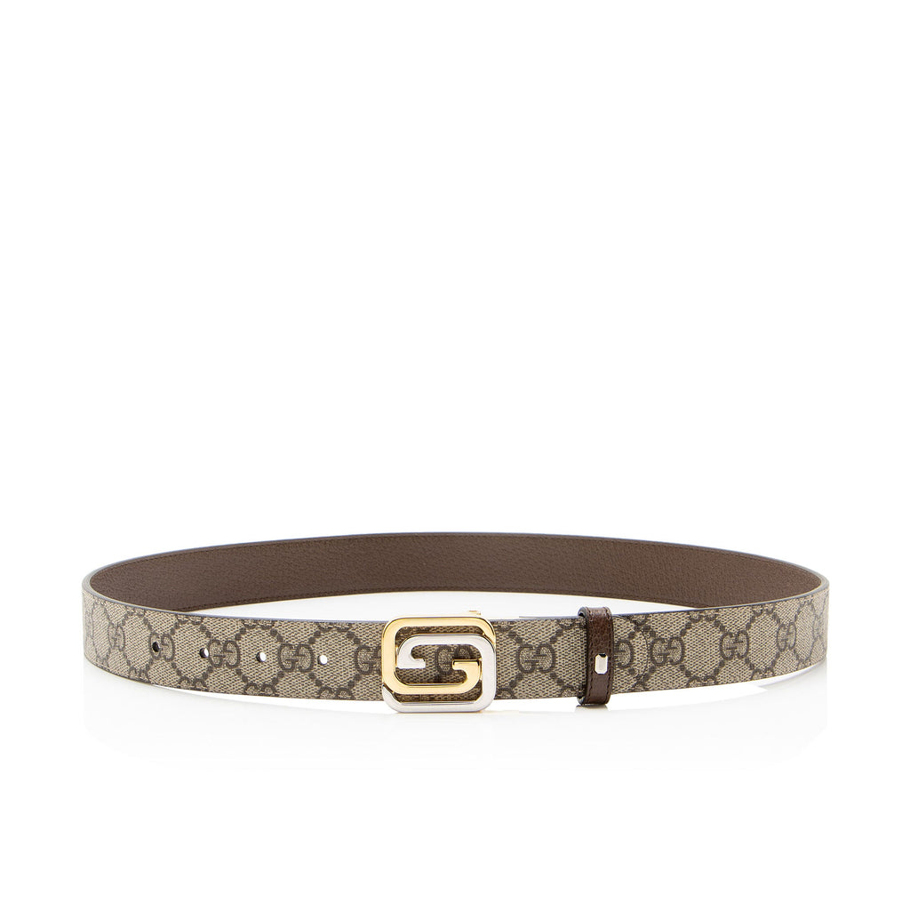 Gucci GG Supreme Leather Reversible Interlocking G Belt - Size 34 / 85
