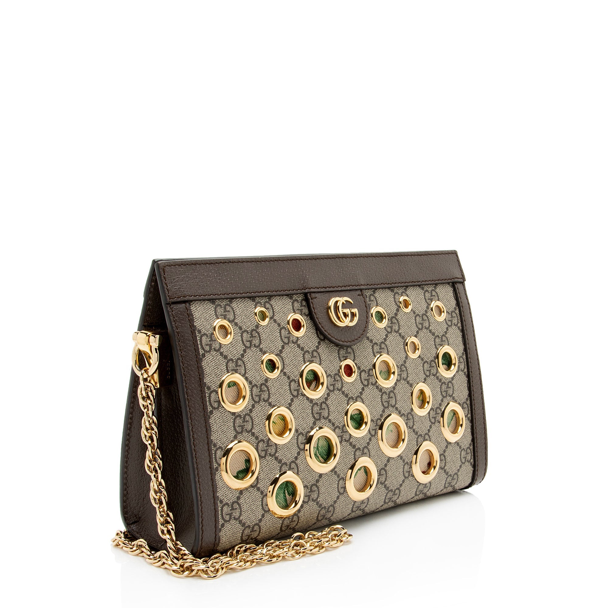 Gucci GG Supreme Ophidia Grommet Medium Chain Shoulder Bag