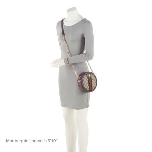 Gucci GG Supreme Ophidia Round Mini Shoulder Bag (SHF-WZsBel)