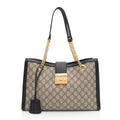 Gucci GG Supreme Padlock Chain Medium Shoulder Bag (SHF-HpZzJo)