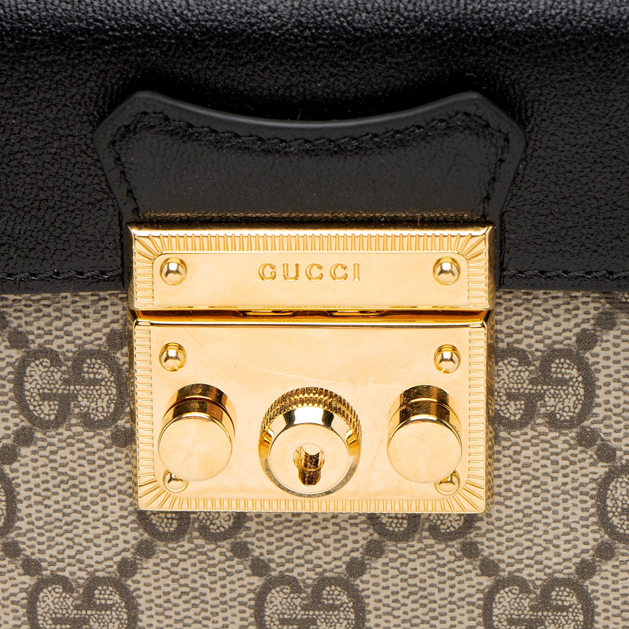 Gucci GG Supreme Padlock Mini Top Handle (SHF-FAO7fq)