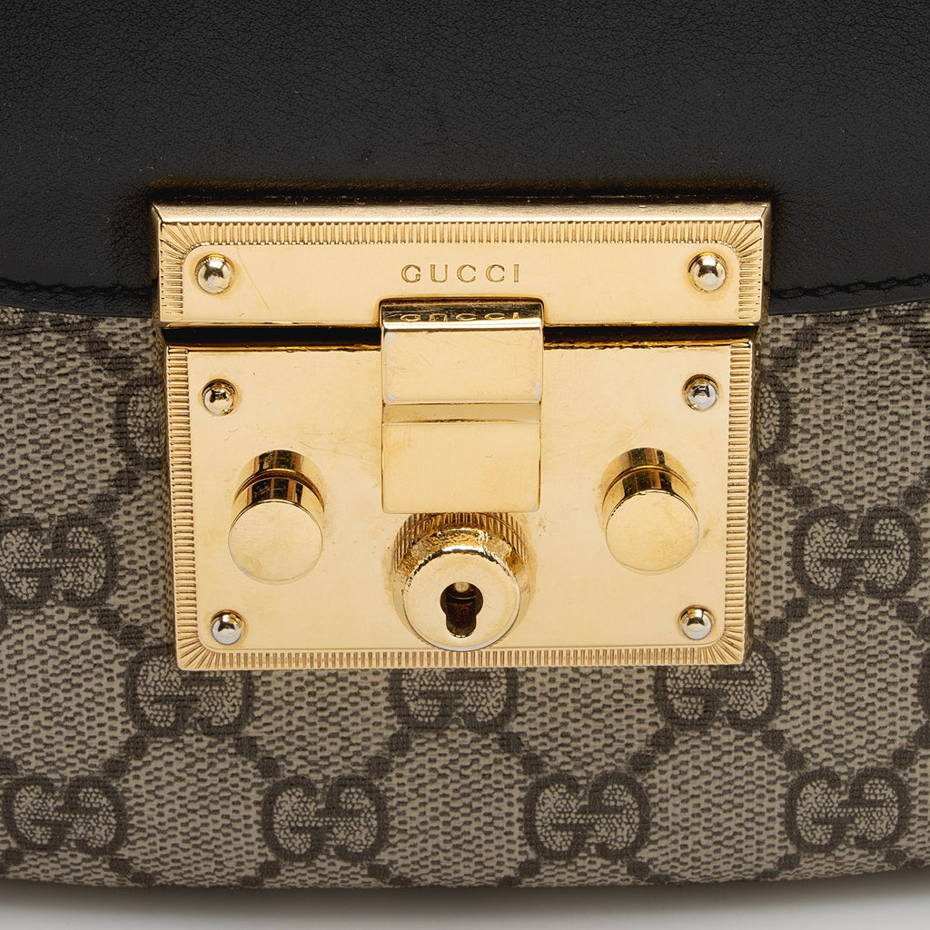 Gucci GG Supreme Padlock Saddle Medium Shoulder Bag (SHF-22972)