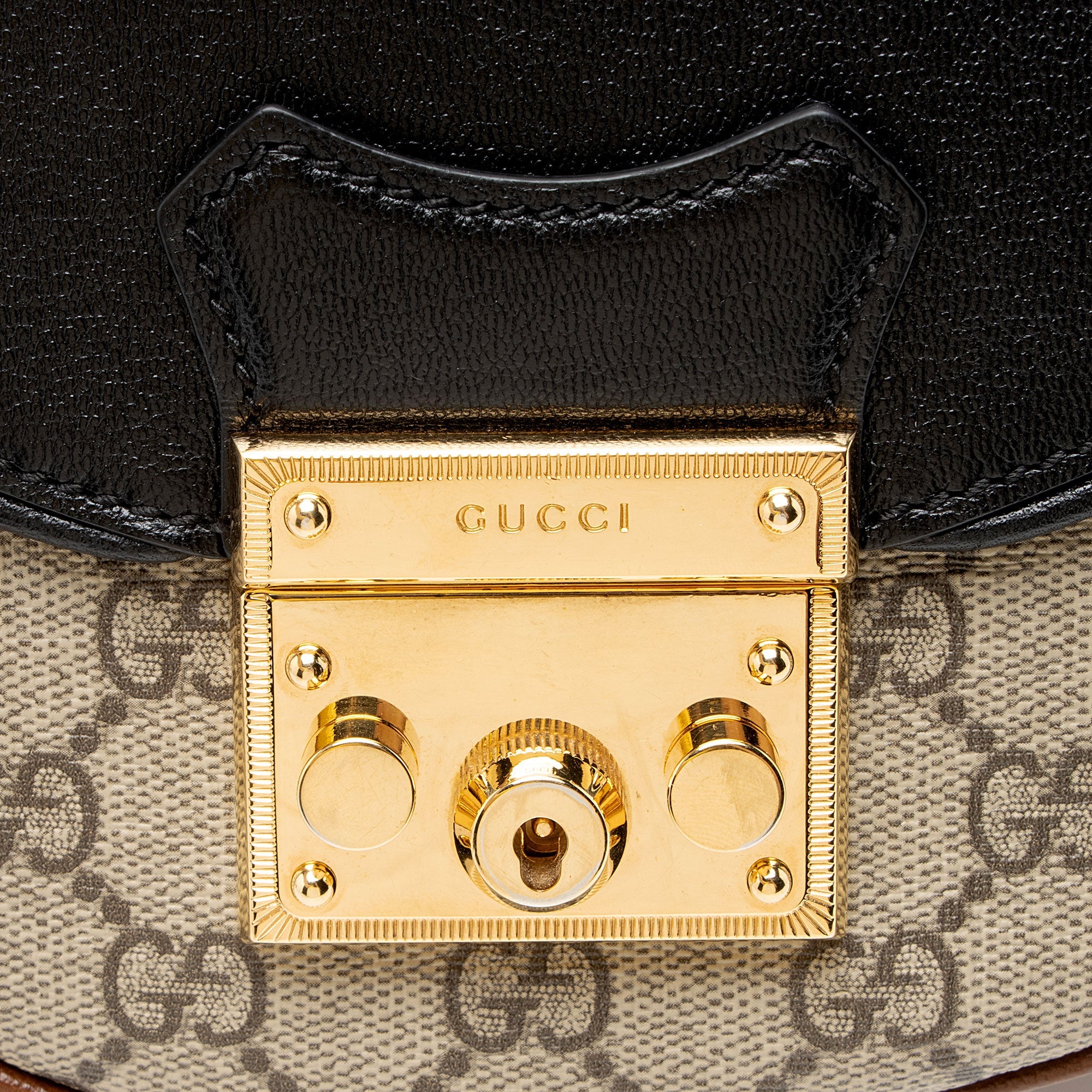 Gucci GG Supreme Padlock Saddle Small Shoulder Bag