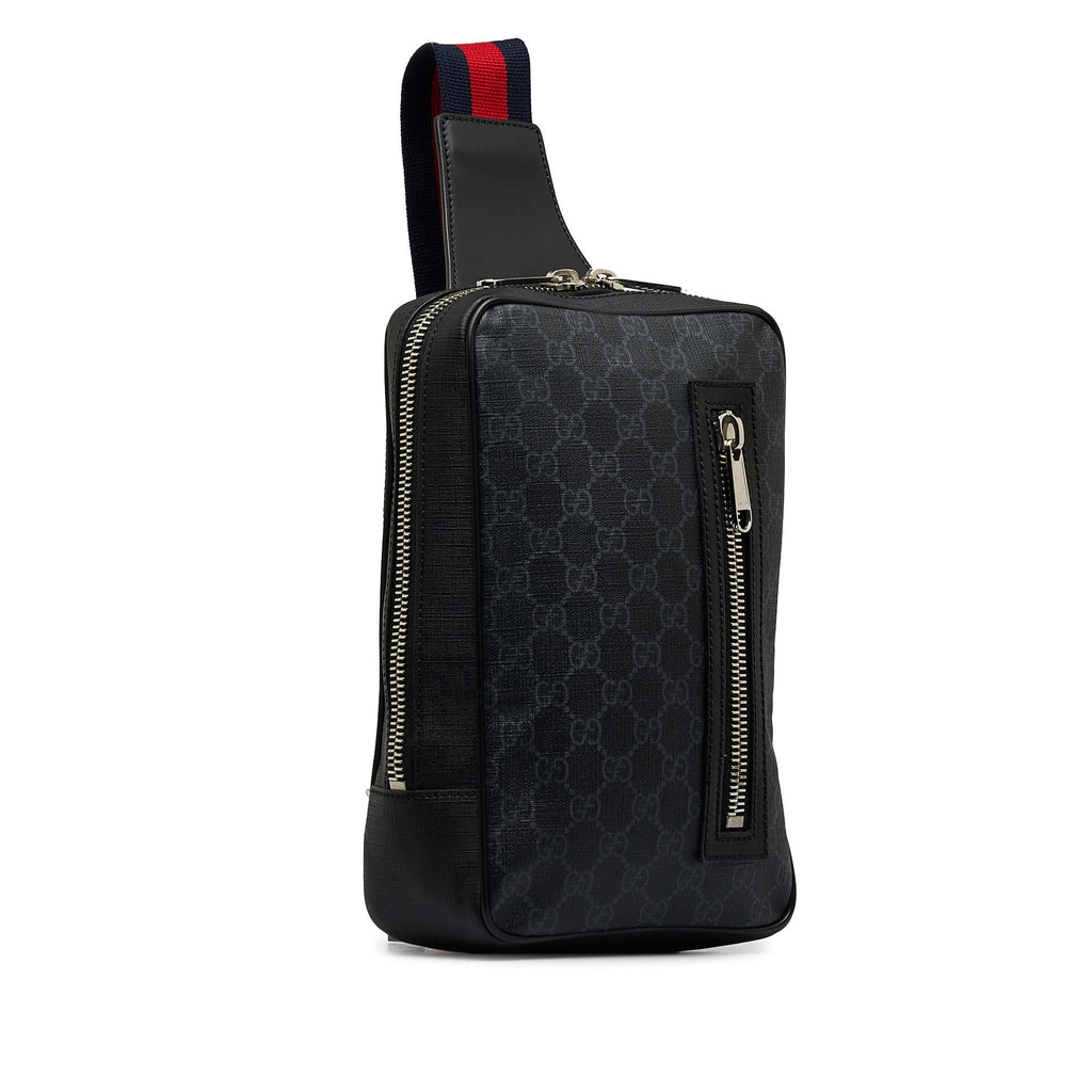 Gucci GG Supreme Soft Zip Web Sling Bag (SHG-cIWp0C)