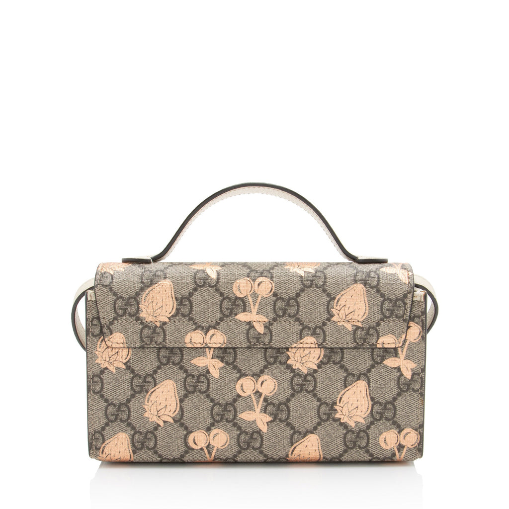 Gucci GG Supreme Strawberry Cherry Padlock Mini Top Handle