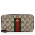 Gucci GG Supreme Web Bee Zip Around Wallet